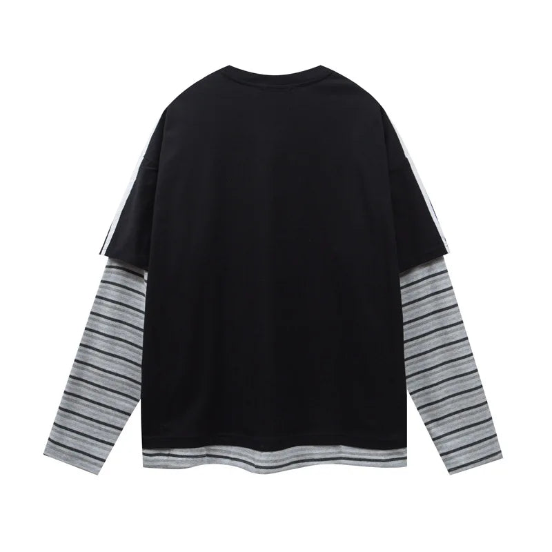 CHEMISE STREETWEAR PATCHWORK À RAYURES