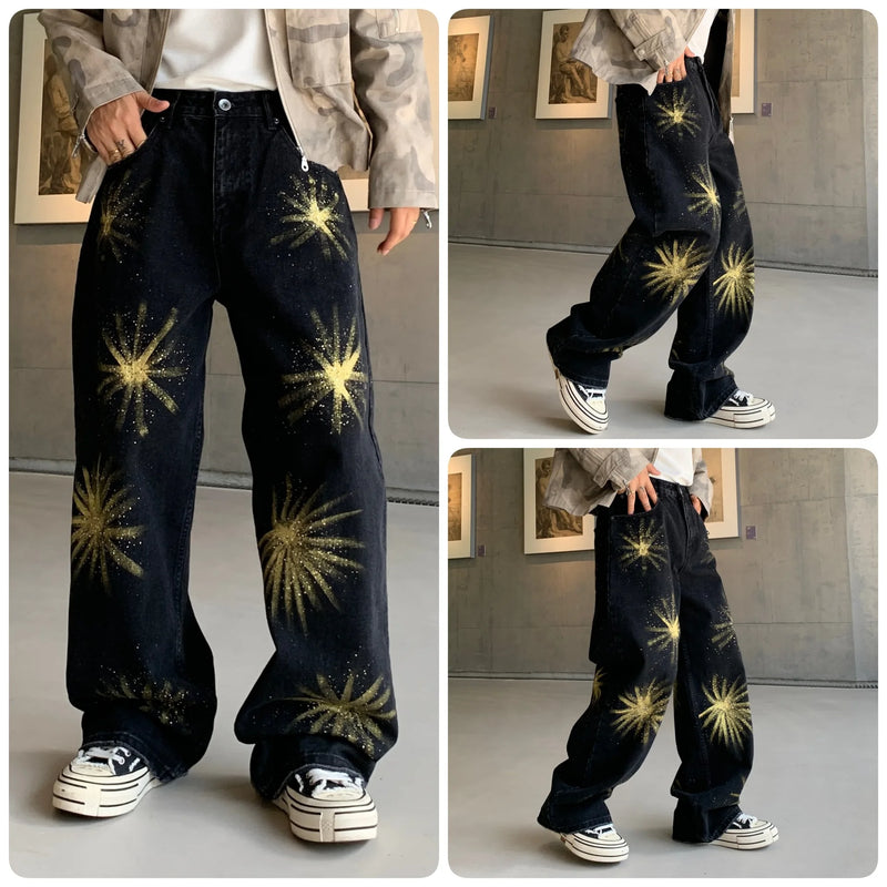 LE DENIM STREETWEAR GRAFFITI DRIPSTONE