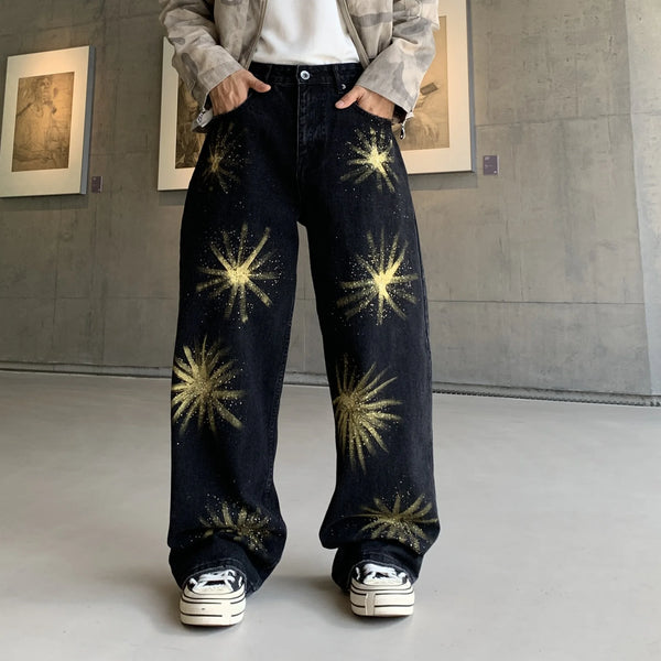 LE DENIM STREETWEAR GRAFFITI DRIPSTONE