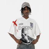 LE T-SHIRT STREETWEAR COL V PATCHWORK