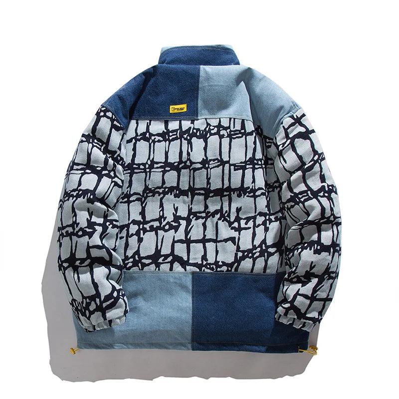 THE PATCHWORK DENIM PUFFER JACKET