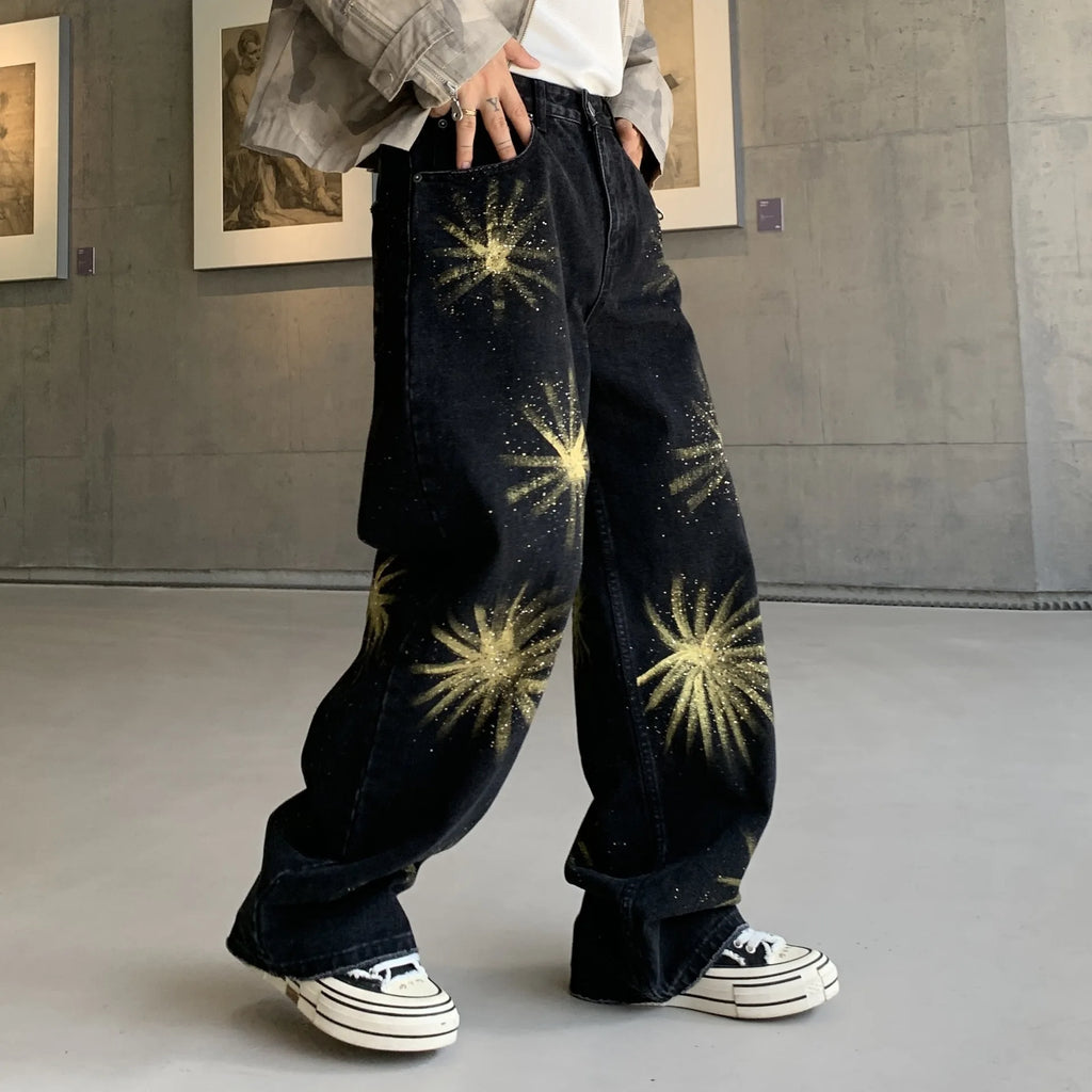 LE DENIM STREETWEAR GRAFFITI DRIPSTONE
