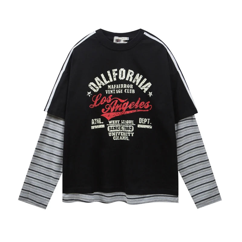 CHEMISE STREETWEAR PATCHWORK À RAYURES