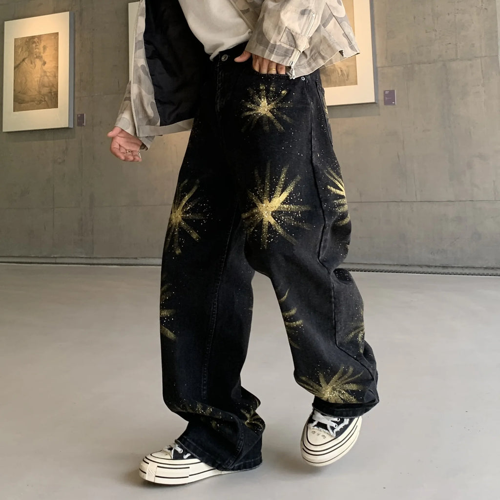 LE DENIM STREETWEAR GRAFFITI DRIPSTONE