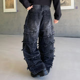 DENIM RAZEN À BORDS BRUTS