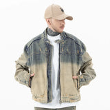 LA VESTE STREETWEAR EN DENIM USÉ ZIPPÉ