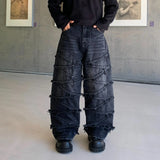 DENIM RAZEN À BORDS BRUTS