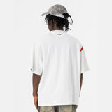 LE T-SHIRT STREETWEAR COL V PATCHWORK