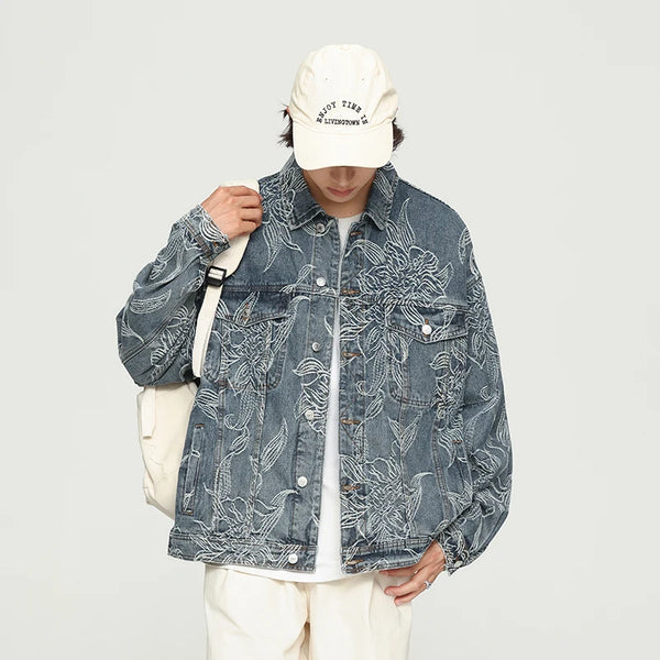 LA VESTE STREETWEAR À BRODERIE FLORALE