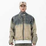 LA VESTE STREETWEAR EN DENIM USÉ ZIPPÉ