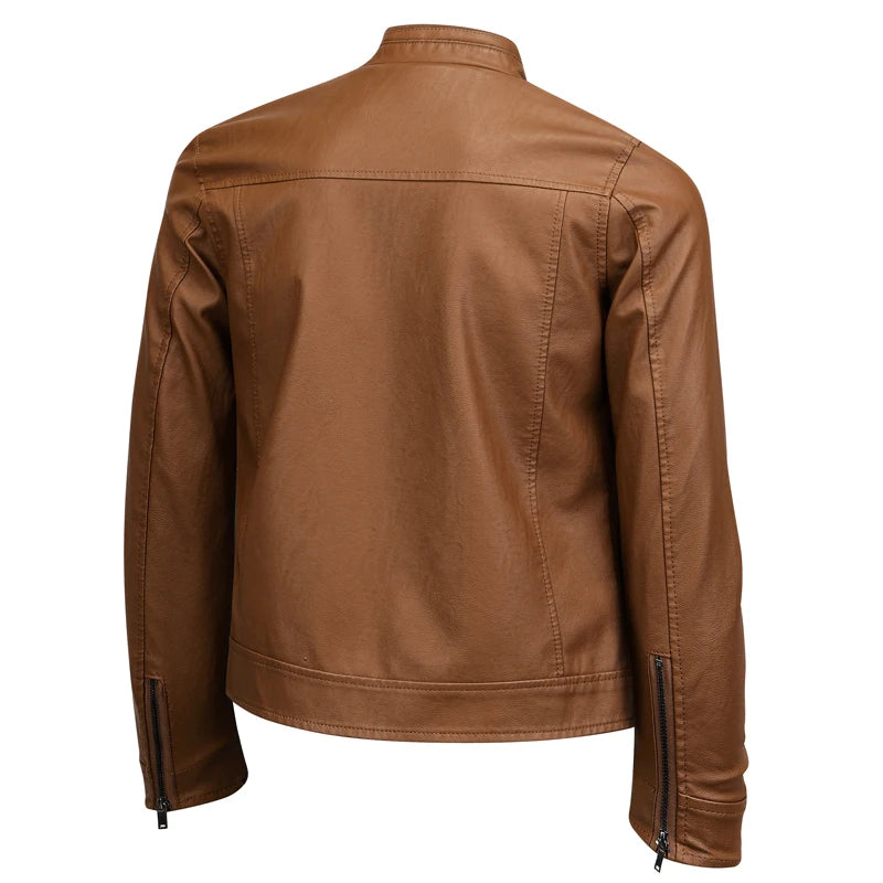 LA VESTE EN CUIR MARRON DRAEVEN