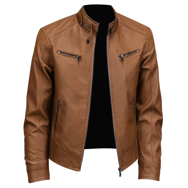 LA VESTE EN CUIR MARRON DRAEVEN