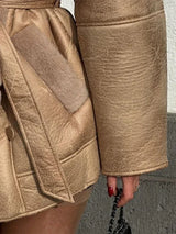 LE MANTEAU EN CUIR CEINTURÉ MARCELLA