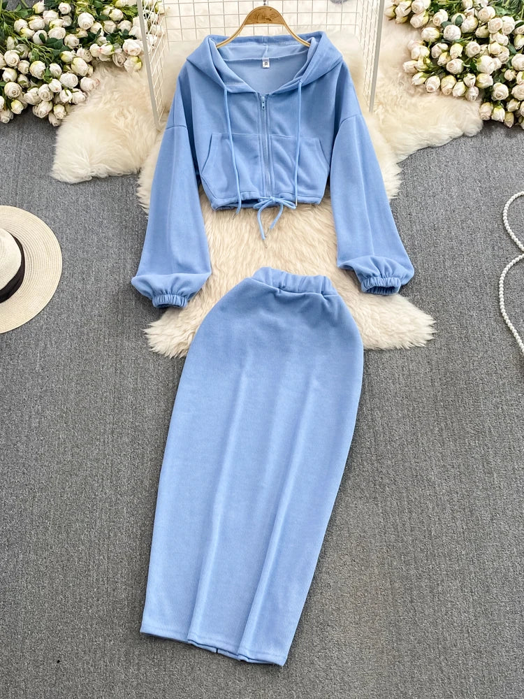 THE ARDEN HOODED SKIRT SET