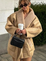 LE MANTEAU EN CUIR CEINTURÉ MARCELLA
