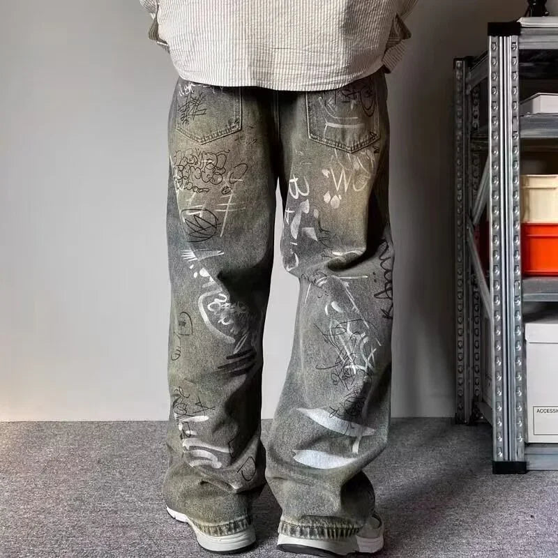 Jean baggy graffiti années 2000
