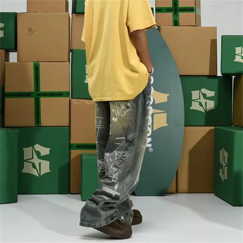Jean baggy graffiti années 2000